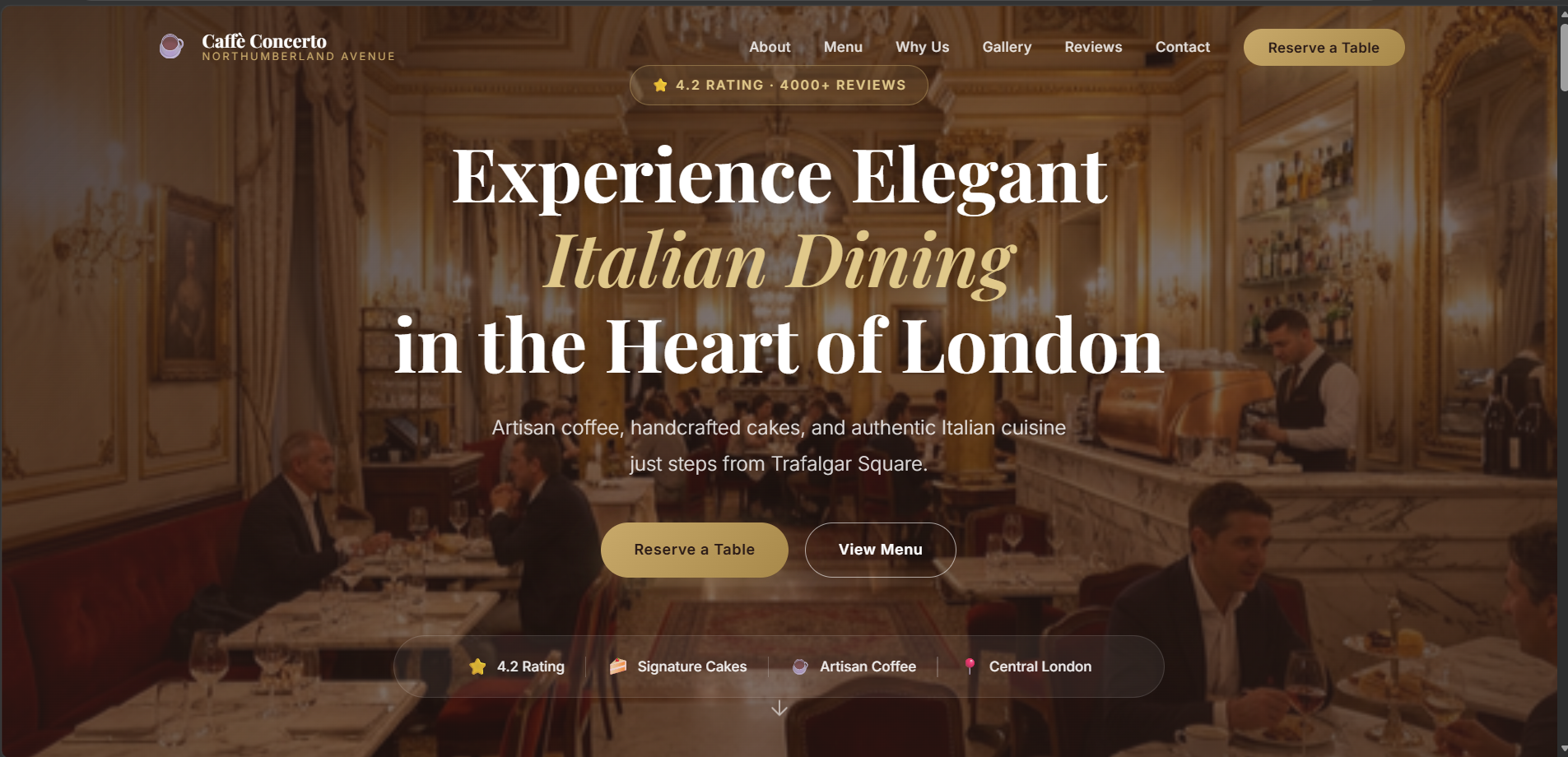 Caffe Concerto Northumberland Avenue